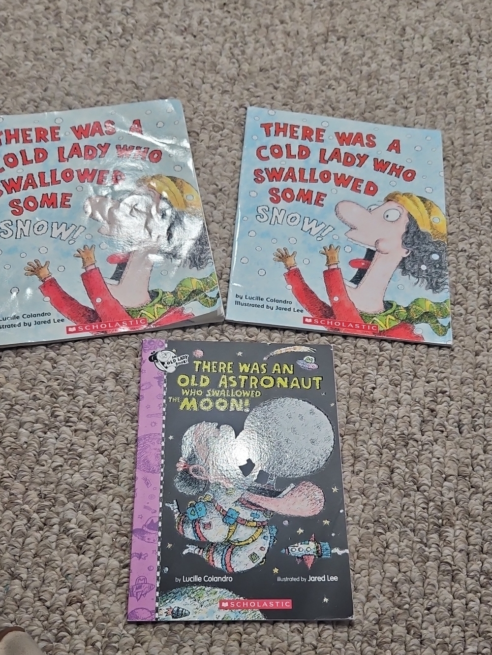 There Was An Old Lady Who Book Set Swallowed Some Snow The Moon